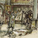 Hodges, C. Walter. "Julius Caesar" at the Globe, Mark Antony's oration. London: 1964.