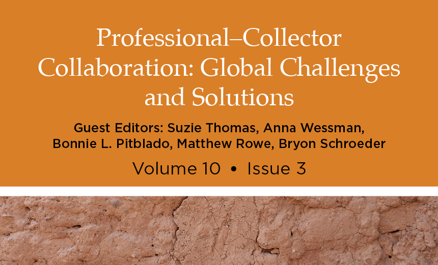 Text on the AAP brand background introducing the special issue 'Professional-Collector Collaboration'