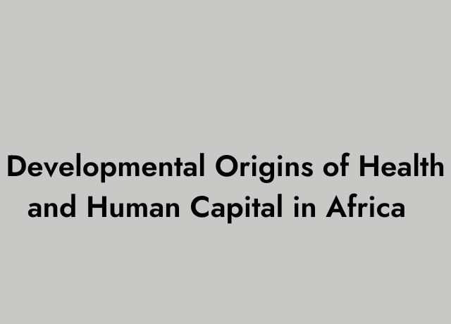 Developmental Origins of Health and Human Capital in Africa 