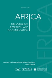 Africa Bibliography, Research and Documentation cover