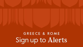 Orange background featuring the Cambridge shield and text that says Greece & Rome - Sign up to Alerts