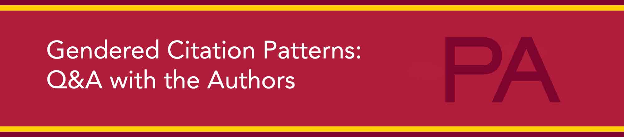 Gendered Citation Patterns: Q&A with the Authors