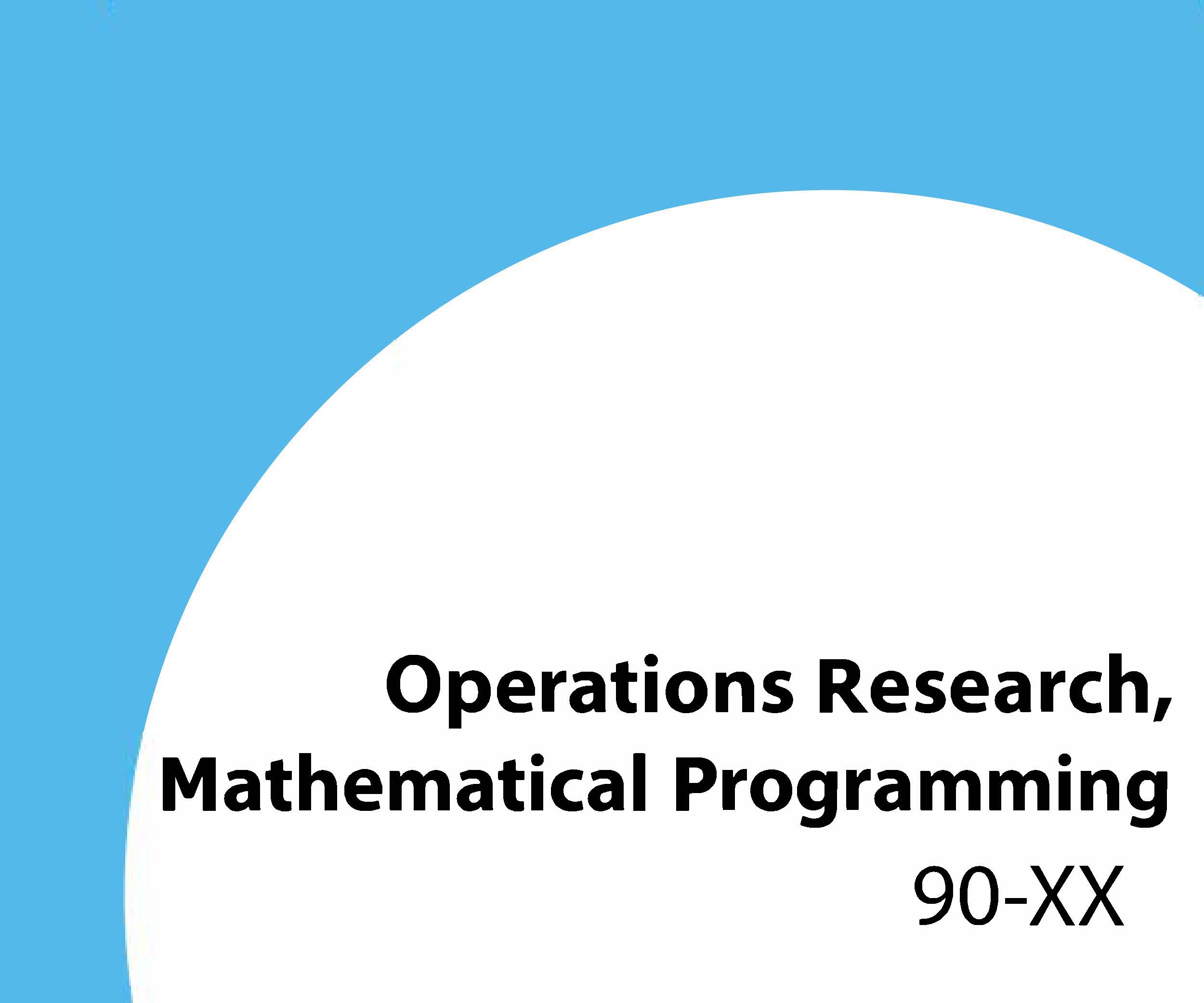 90-xx Operations research, mathematical programming
