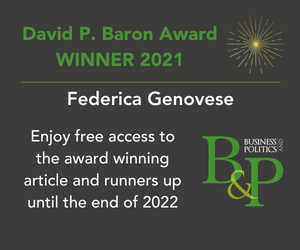 David P. Baron Award WINNER 2021 Federica Genovese