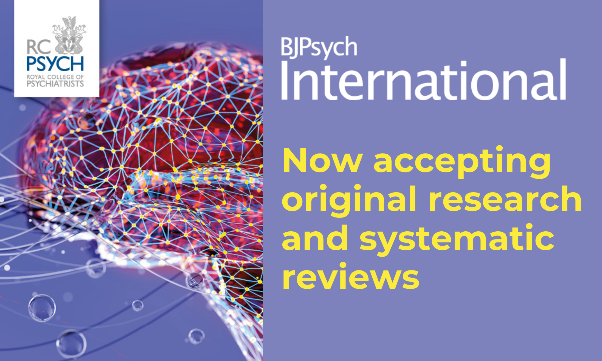 BJPsych International is now accepting original research and systematic reviews